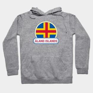 Åland Islands Country Badge - Åland Islands Flag Hoodie